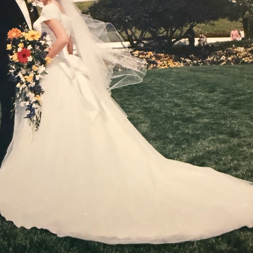 Elegant Vintage Wedding Dress with Veil